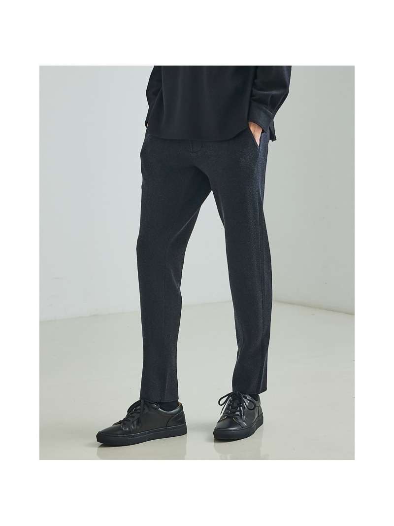 DESIGNWORKS 【セットアップ対応】ビックヘリンボン柄 ニットスラックス デザインワークス パンツ スラックス・ドレスパンツ グレー【送料無料】