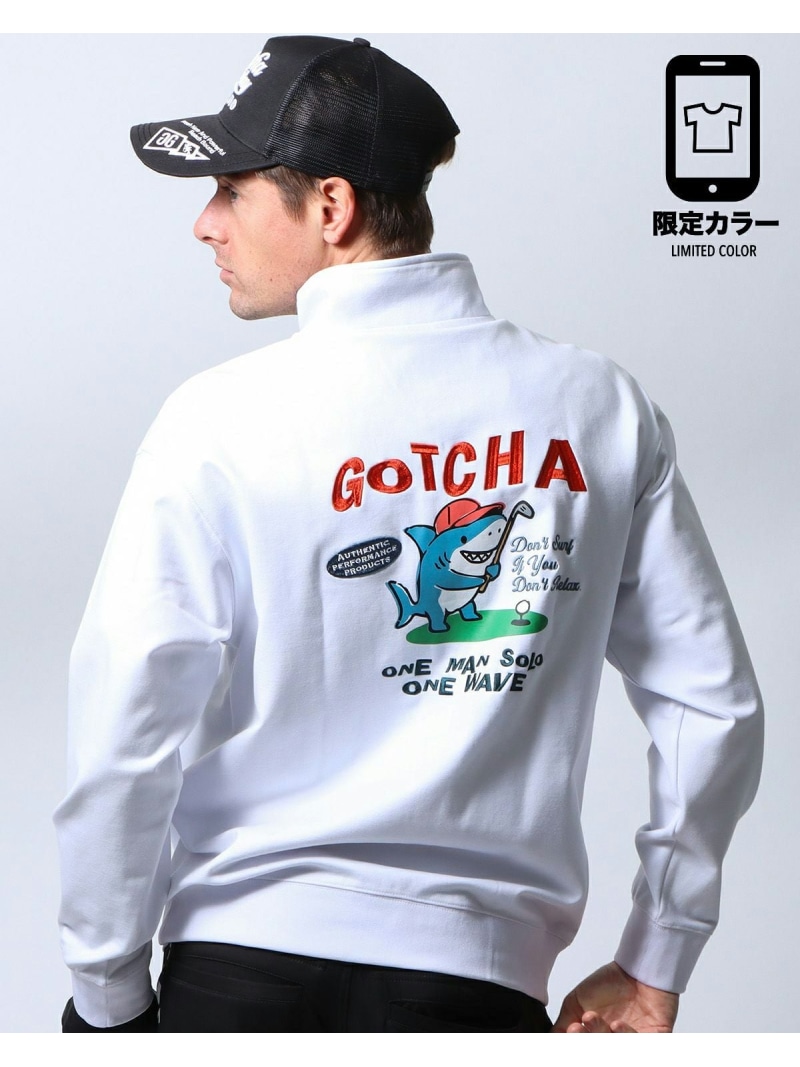 GOTCHA GOLF GOTCHA GOLF (ガッチャゴルフ) ハーフジップ ポンチ トレーナー ガッチャ トップス スウェット・トレーナー ホワイト ブラック【送料無料】 8,993円