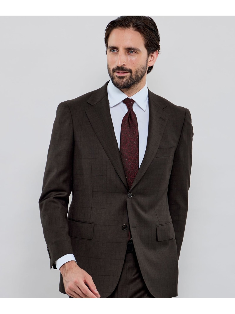 MACKINTOSH LONDON 【OX BRIDGE】【DORMEUIL/ドーメル】コンビネーションチェックスーツ マッキントッシュ 英国の首都 背広・フォーマル 背広上衣 赤銅色【貨物輸送無料】