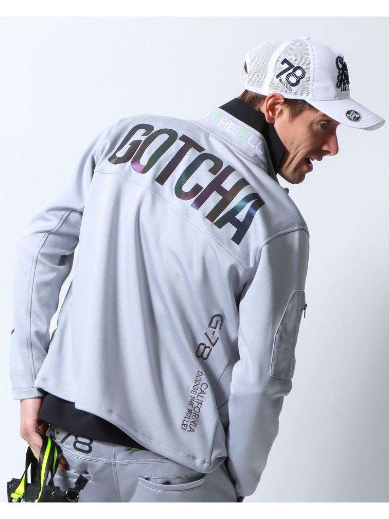 GOTCHA GOLF GOTCHA GOLF (ガッチャゴルフ) エンボス スタンドブルゾン ガッチャ ジャケット・アウター ブルゾン・ジャンパー グレー ブラック【送料無料】