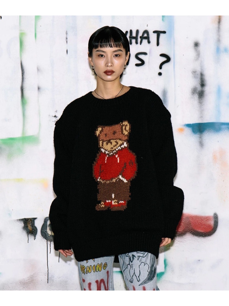 ROYAL FLASH Guernika/ゲルニカ/ANONYMOUSE KNIT SWEATER ロイヤルフラッシュ トップス ニット ホワイト グリーン ブラック【送料無料】