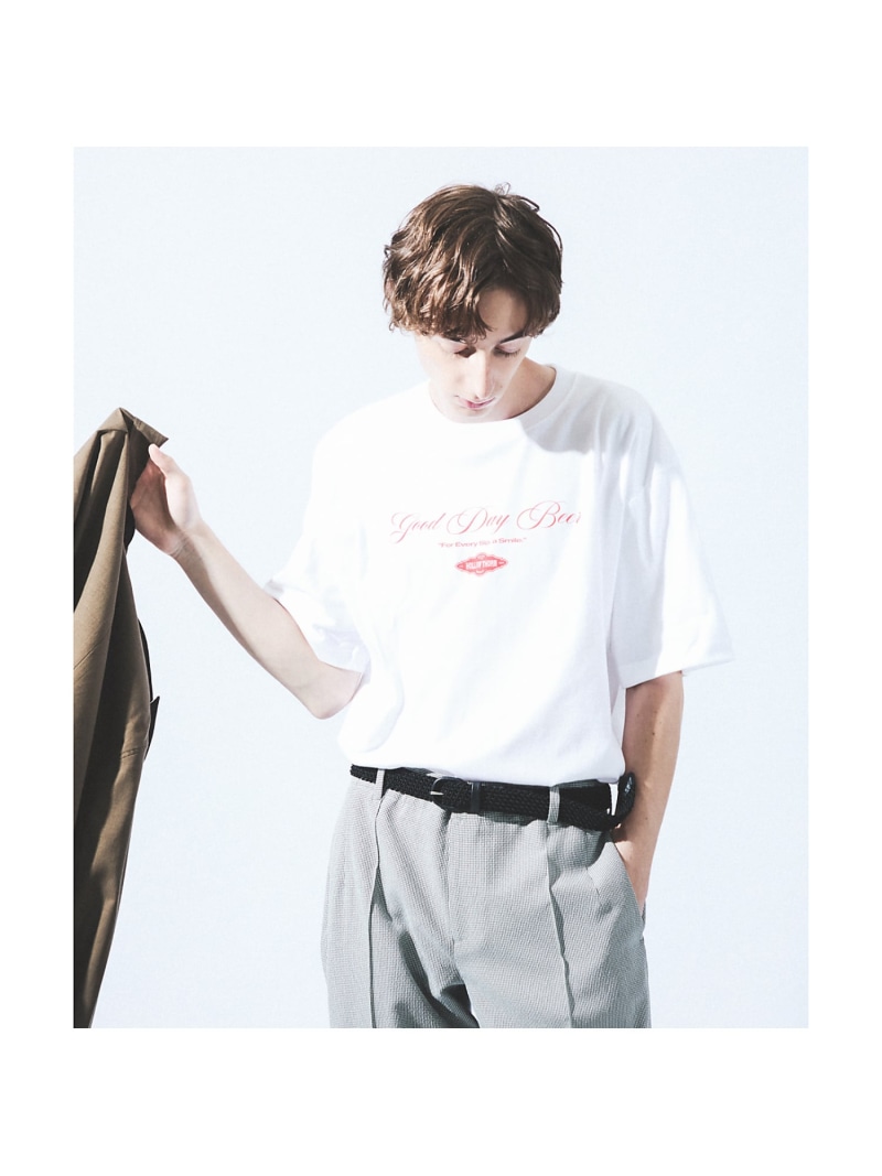 DESIGNWORKS 【good Day Beer】プリント Tシャツ デザインワークス トップス カットソー・Tシャツ ブラック ホワイト【送料無料】