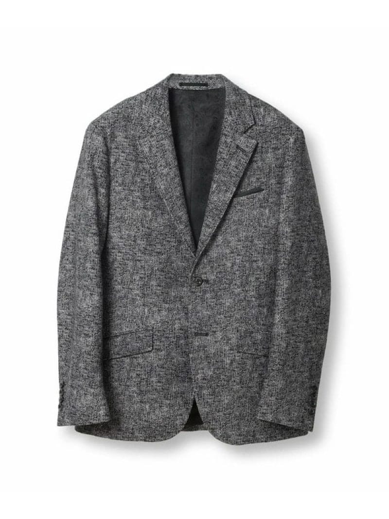 【SALE／35%OFF】MEN'S BIGI 【ACTIVE TAILOR】ヒートパフォーマーツイード調プリントジャケット(セットアップ対応) メンズ ビギ ジャケット・アウター テーラードジャケット・ブレザー ネイビー ブラック【RBA_E】【送料無料】