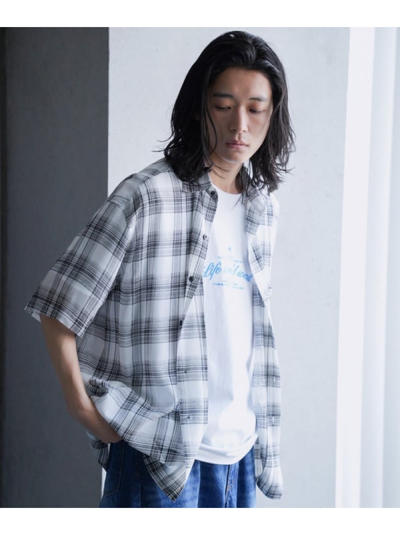 楽天市場】THE RERACS ザ リラクス オープンカラー チェックシャツ