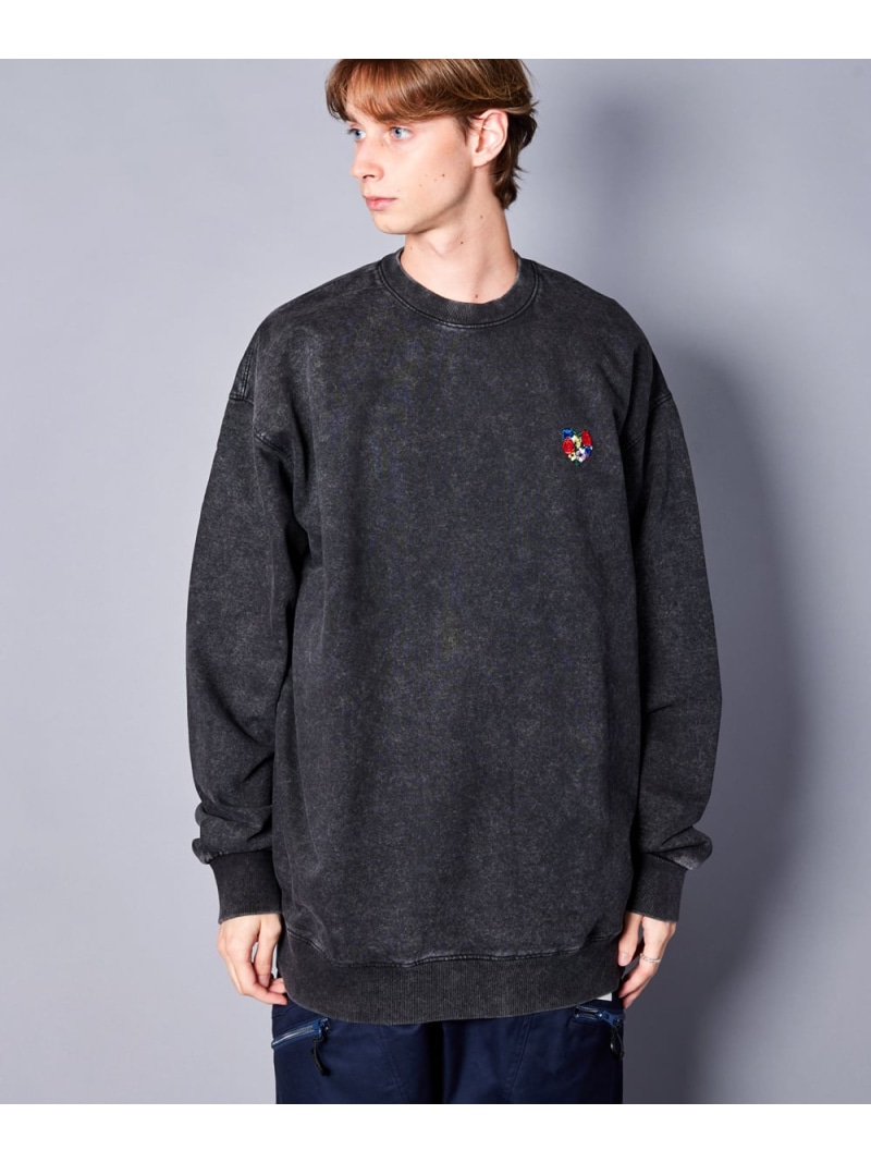 【SALE／20%OFF】rehacer rehacer/(U)Used Washed One Point Sweat レアセル トップス スウェット・トレーナー パープル 黒いこと 緑であること【RBA_E】【貨物輸送無料】
