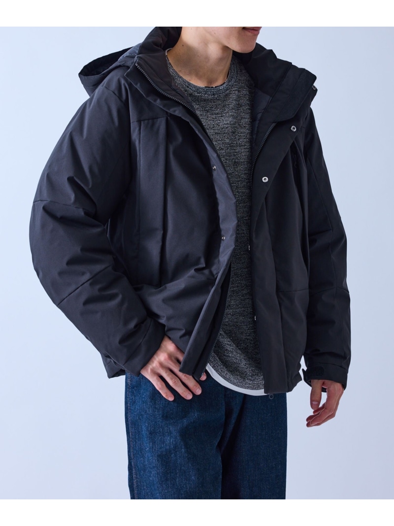 【SALE／40%OFF】LE CERCLE par rope' HOMME オールウェザーリップダウンフードブルゾン ジュン スタンダード ピックス ジャケット・アウター ブルゾン・ジャンパー ホワイト ブラック【RBA_E】【送料無料】