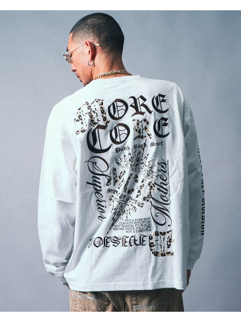 GOTCHA MCD (エムシーディ) レオパード MIX ロンT ガッチャ トップス カットソー・Tシャツ ブラック パープル ホワイト【送料無料】