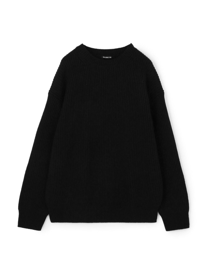 GALERIE VIE ファインウール 労働者の一団のど頚 ティーシャツ トゥモローランド トップス 編み物 黒いこと【貨物輸送無料】