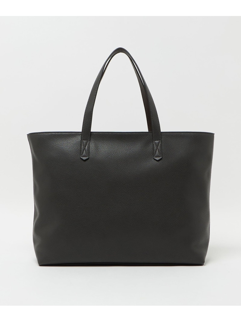 UNITED ARROWS レザーライク トートバッグM ユナイテッドアローズ 御徒面子 トートバッグ 黒いこと 薄墨色【貨物輸送無料】