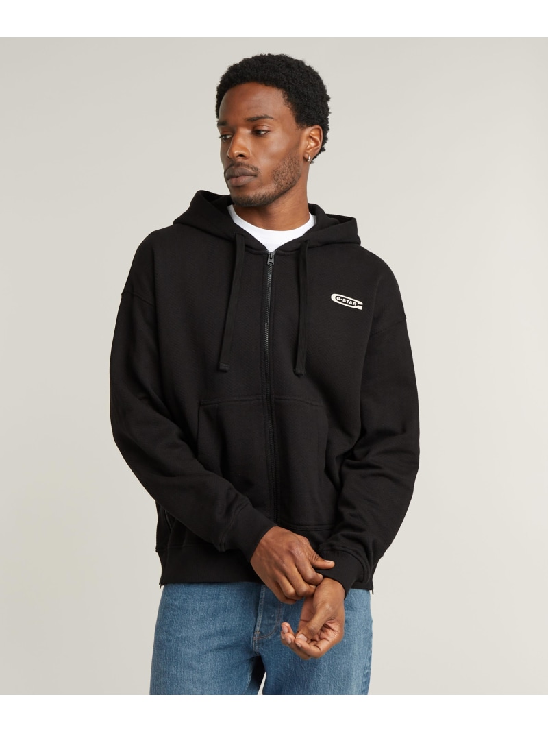 【SALE/30%OFF】G-Star RAW 【公式ショップ】MULTI ZIP THRU LOOSE HOODED SWEATER/ブランドロゴオーバーサイズジップアップパーカー ジースターロゥ トップス パーカー・フーディー ブラック【RBA_E】【送料無料】| Fashion Men