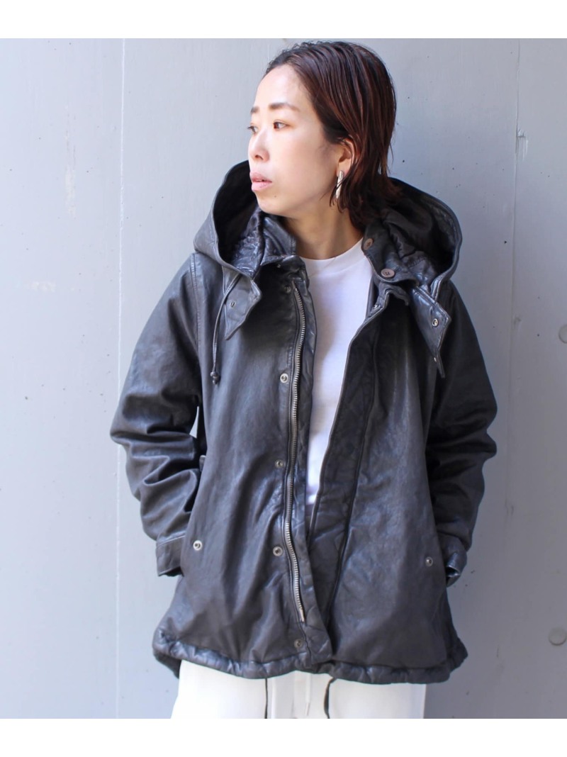 B'2nd NCB neat caprice brand(エヌシービーニートカプリスブランド) レザーフードジャケット WOMEN'S ビーセカンド ジャケット・アウター ライダースジャケット ブラック グレー【送料無料】| Fashion Men