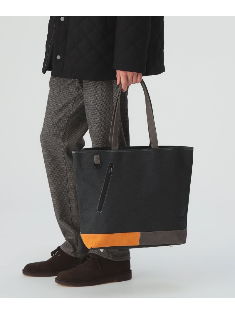 BEAMS HEART MEN BEAMS HEART｜ポリエステル 杢素材 コンビ トート バッグ メンズ ビジネス｜A4対応 大容量 軽量｜多機能ポケット｜通勤 通学 出張｜合成皮革コンビ ビームス ハート バッグ トートバッグ ブラック グレー【送料無料】