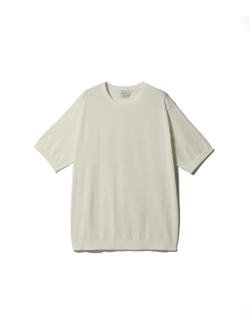 ESTNATION ESTNATION / ウォッシャブル クルーネックニット エストネーション トップス 編み物 白いこと 米国海軍 黒いこと【貨物輸送無料】