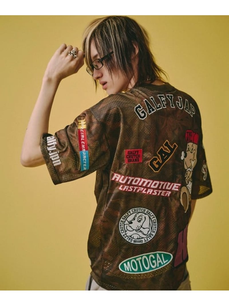 SELECT BRANDS GALFY/ガルフィー 紋章だらけでご機嫌になってる SS Tee(MENS) 手玉サクラ色 トップス カットソー・プルオーバー 赤銅色【貨物輸送無料】
