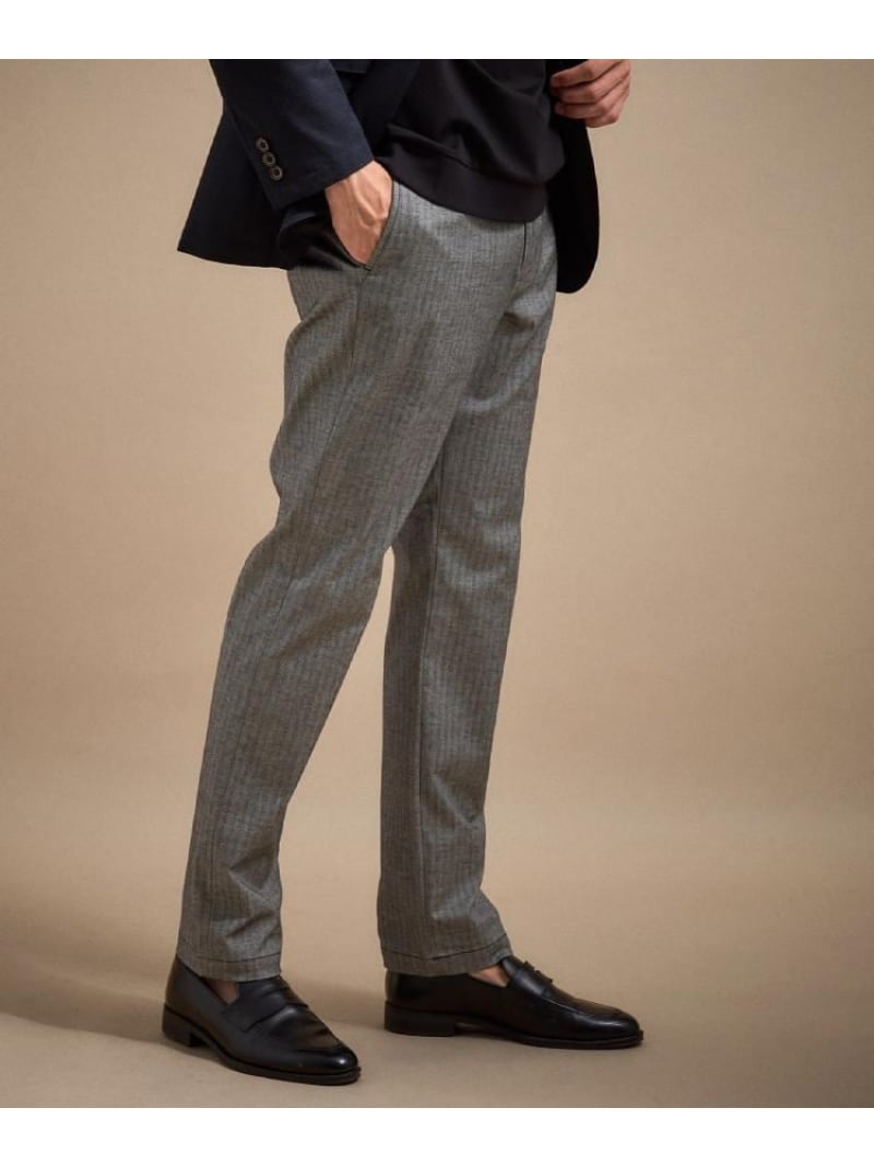 TAKEO KIKUCHI 【銘品】播州織り ヘリンボン ストレートパンツ タケオキクチ パンツ その他のパンツ ブルー ネイビー グレー ベージュ【送料無料】｜ Fashion Men