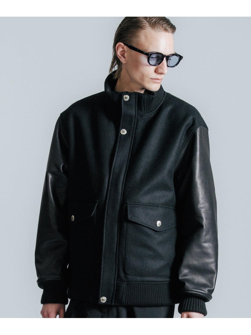 THE CRIMIE A2 MELTON JACKET ガーデン ジャケット・アウター ミリタリージャケット ブラック【送料無料】