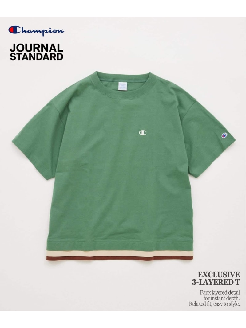 JOURNAL STANDARD CHAMPION / チャンピオン for JOURNAL STANDARD 3 レイヤード 半袖 Tシャツ ジャーナル スタンダード トップス カットソー・Tシャツ ネイビー カーキグリーン ブラック ホワイト【送料無料】