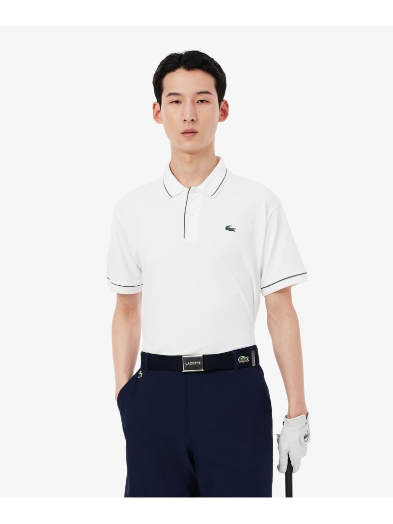 LACOSTE サーモレギュレーション配色ラインポロシャツ ラコステ トップス ポロシャツ ネイビー ホワイト【送料無料】