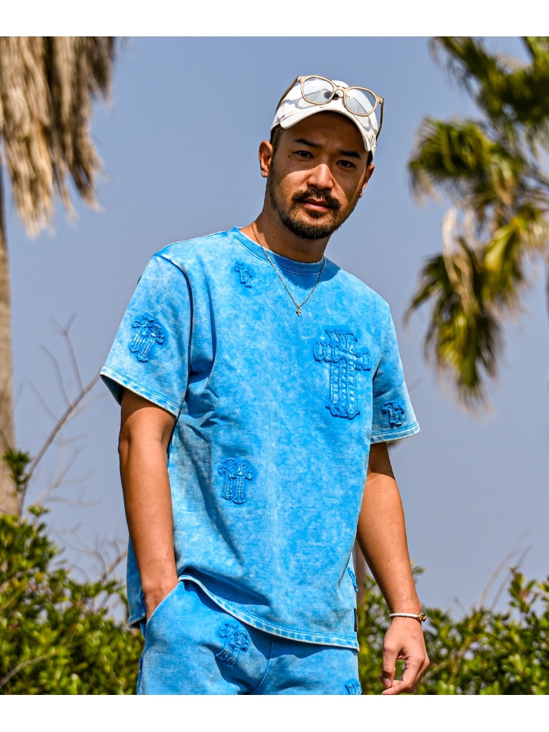Retro Engine RTEG M/CROSS TEE アダムスジャグラー トップス カットソー・Tシャツ ブラック ブルー【送料無料】