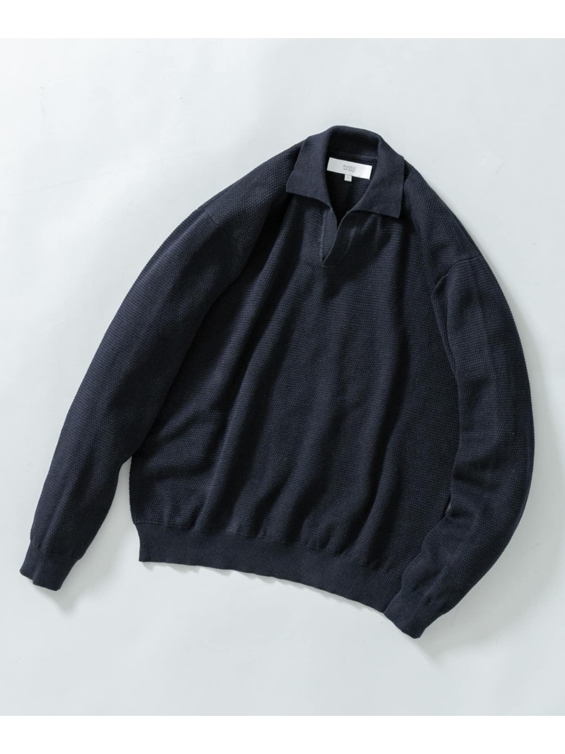 【SALE／10%OFF】URBAN RESEARCH ROSSO 『WEB限定』変形カノコスキッパーニットポロ アーバンリサーチロッソ トップス ニット ネイビー ブラック【RBA_E】【送料無料】