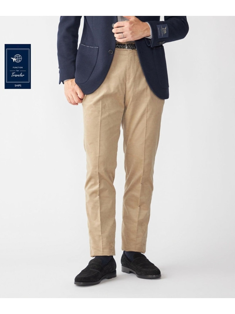 【SALE／30%OFF】SHIPS MEN SHIPS: コットン ブロークン コーデュロイ スラックス シップス パンツ スラックス・ドレスパンツ カーキグリーン グリーン ネイビー ブラウン【RBA_E】【送料無料】
