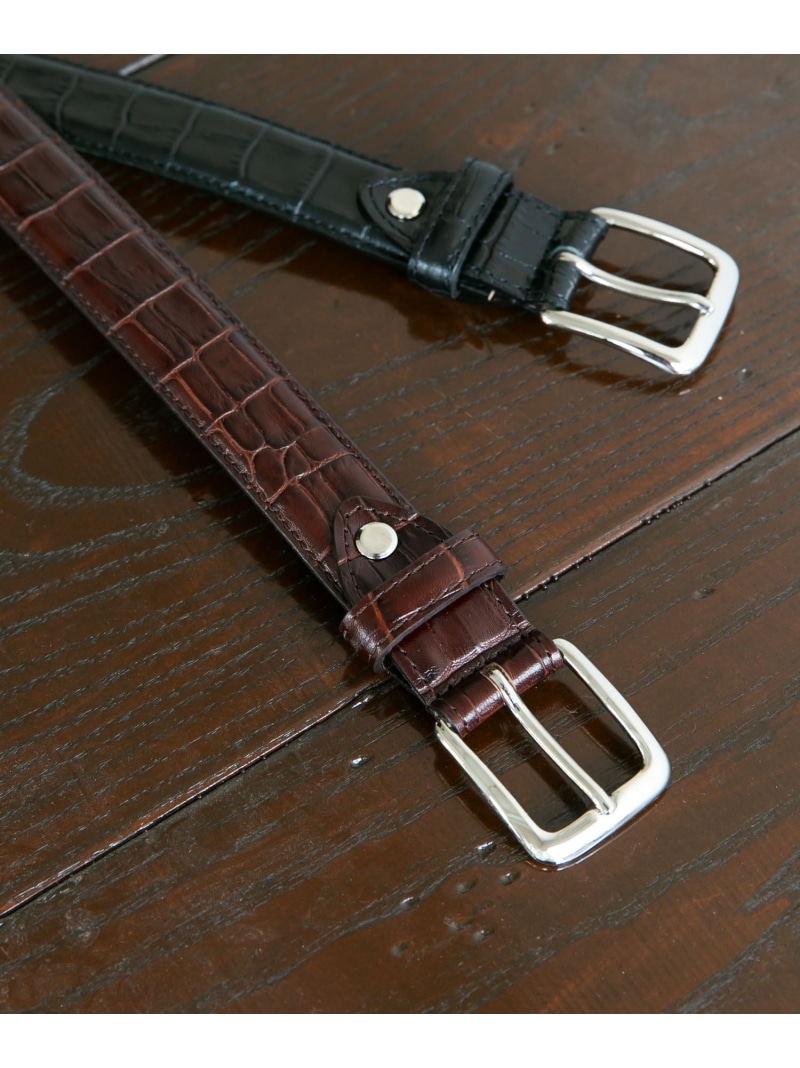 URBAN RESEARCH DOORS LIFE STYLE TAILOR エンボスレザーベルト アーバンリサーチドアーズ ファッション雑貨 ベルト ブラウン ブラック【送料無料】