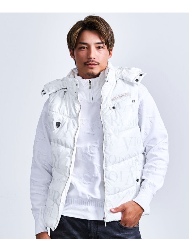 【SALE／5%OFF】VIOLA VIOLA フード脱着中綿ベスト シルバーバレット ジャケット・アウター ダウンジャケット・ダウンベスト ホワイト ゴールド ブラック【RBA_E】【送料無料】