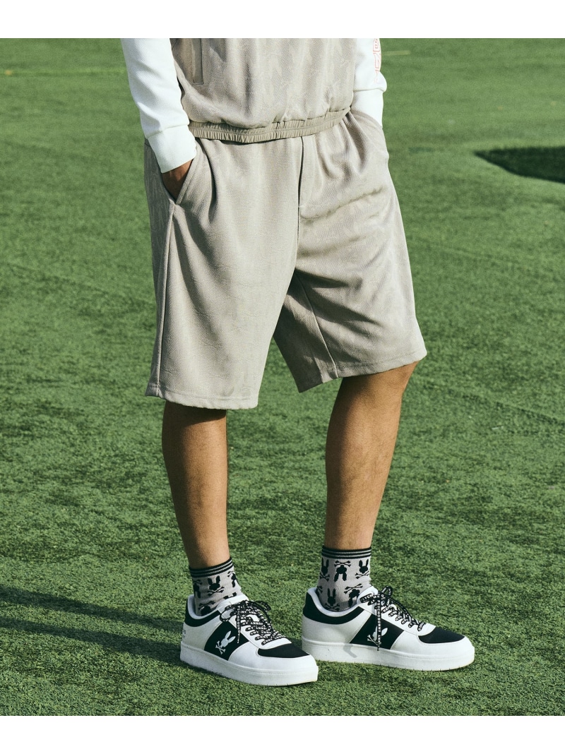 Psycho Bunny [GOLF]異素材切替シルエットバニージャガード ショートパンツ サイコバニー パンツ その他のパンツ ブラック ベージュ【送料無料】