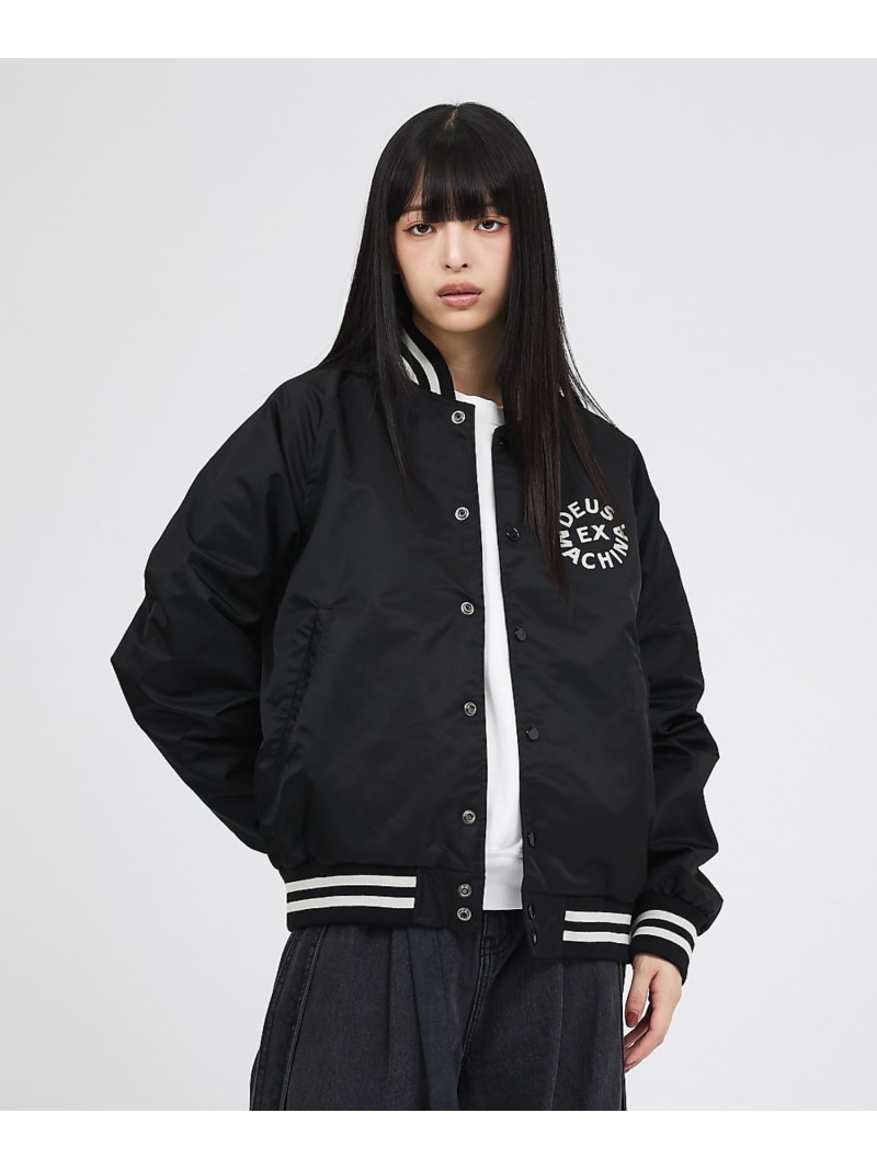 ABAHOUSE LASTWORD 【DEUS EX MACHINA / デウス】Stadium Jacket / アバハウス ジャケット・アウター スタジャン・スカジャン ブラック【先行予約】*【送料無料】｜ Fashion Men