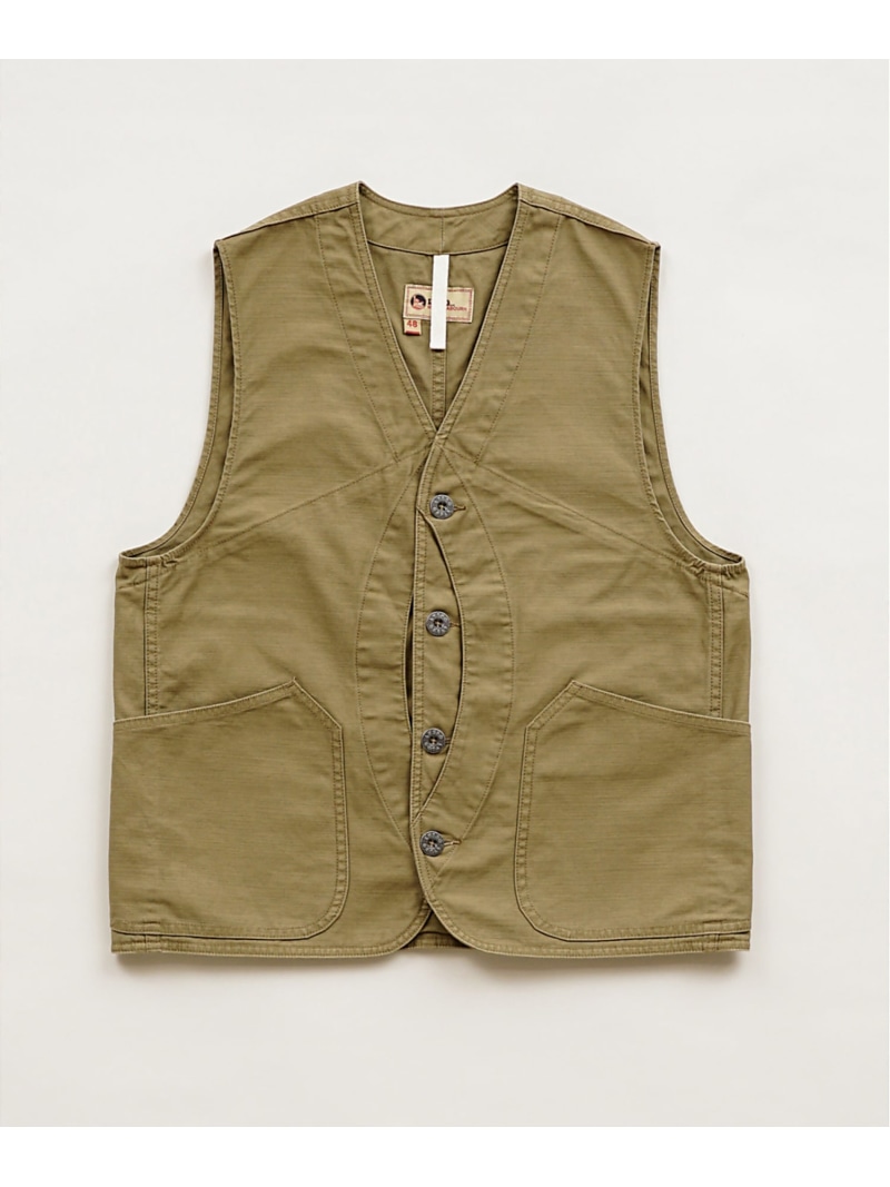 Nigel Cabourn 【公式】ナイジェル・ケーボン / UNISEX / ワークスーツベスト - スラ ナイジェル・ケーボン トップス その他のトップス グリーン ベージュ ネイビー【送料無料】