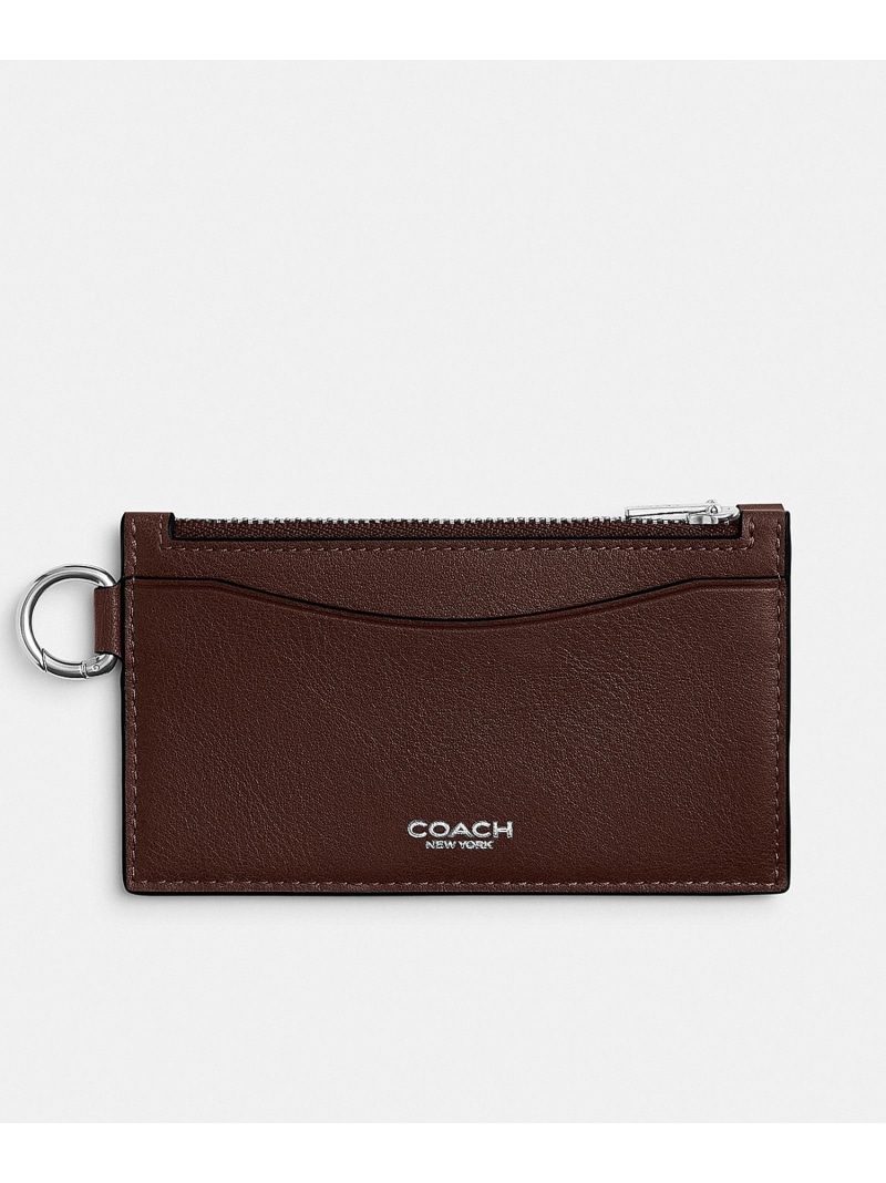 COACH ジップ カード ケース コーチ 財布・ポーチ・ケース 名刺入れ・カードケース ブラウン【送料無料】｜ Fashion Men 14,256円