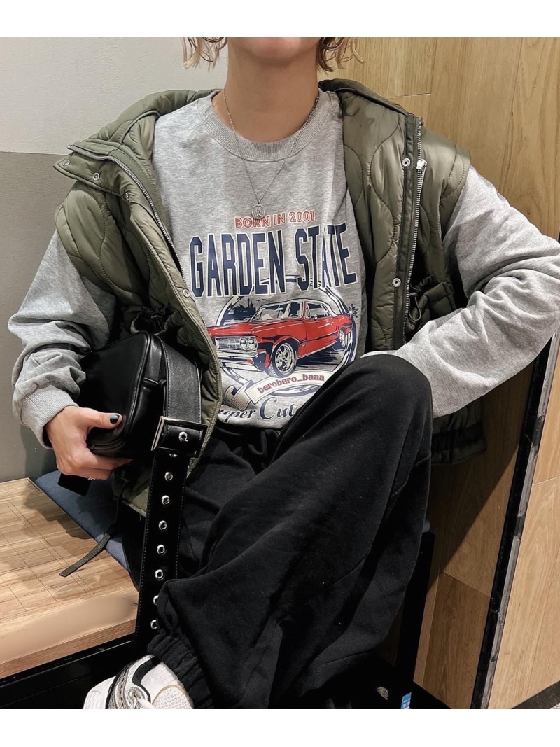DEVICE select ルーズ グラフィックプリント スウェット トレーナー 裏毛 メンズ レディース デバイス トップス スウェット・トレーナー グレー【送料無料】
