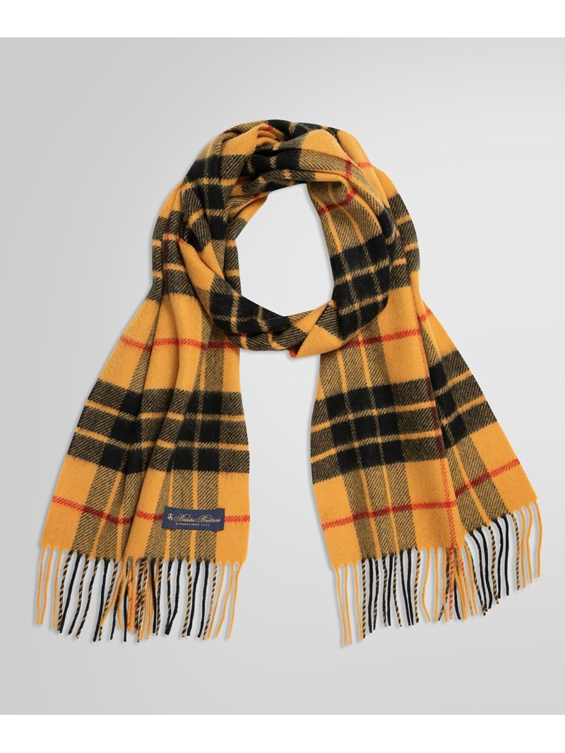 【SALE／30%OFF】BROOKS BROTHERS カシミヤ タータンチェック マフラー ブルックス ブラザーズ ファッション雑貨 マフラー・ストール・ネックウォーマー イエロー【RBA_E】【送料無料】
