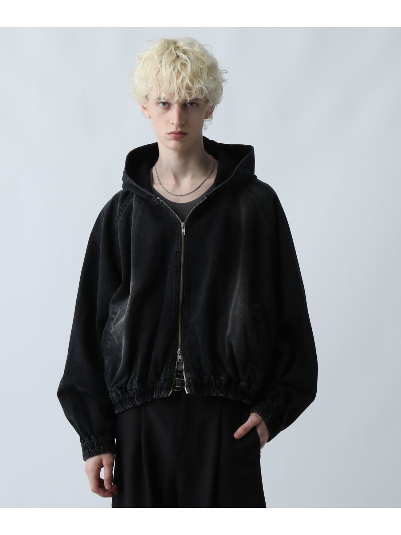 【SALE／24%OFF】HARE コンパクトデニムフードブルゾン ハレ ジャケット・アウター デニムジャケット ブルー ブラック レッド【RBA_E】【送料無料】