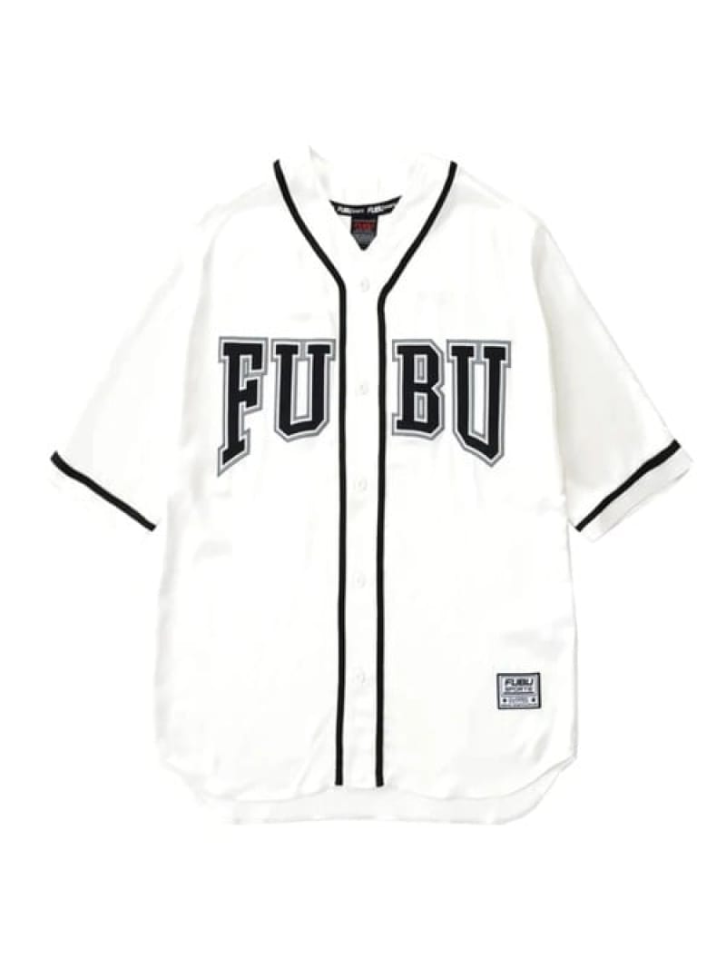 SELECT BRANDS FUBU/フブ Satin Baseball S/S Shirts(MENS) ジャックローズ トップス シャツ・ブラウス ホワイト ブラック【送料無料】