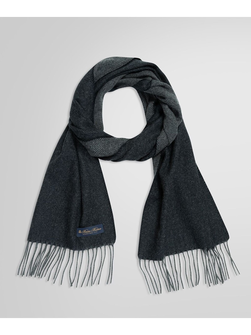 BROOKS BROTHERS カシミヤ ヘリンボーン マフラー ブルックス ブラザーズ ファッション雑貨 マフラー・ストール・ネックウォーマー ネイビー【送料無料】