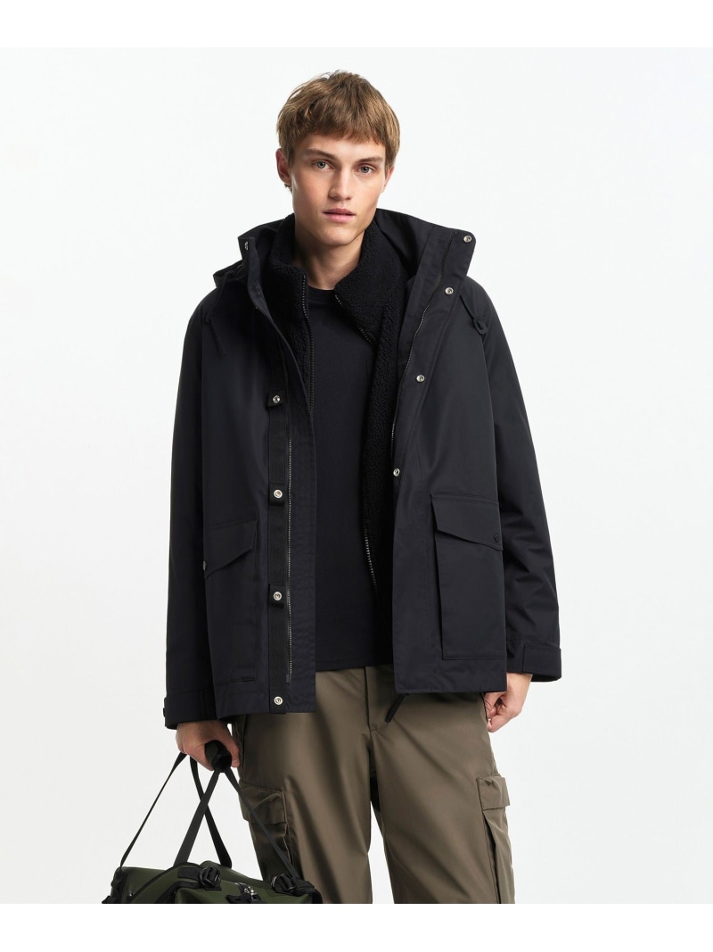 【SALE/40%OFF】AIGLE 透湿 防水 防風 ミリタリーツイルフーデッドジャケット T-KIT / フード取り外し可 エーグル ジャケット・アウター マウンテンパーカー ブラック ベージュ【RBA_E】【送料無料】| Fashion Men