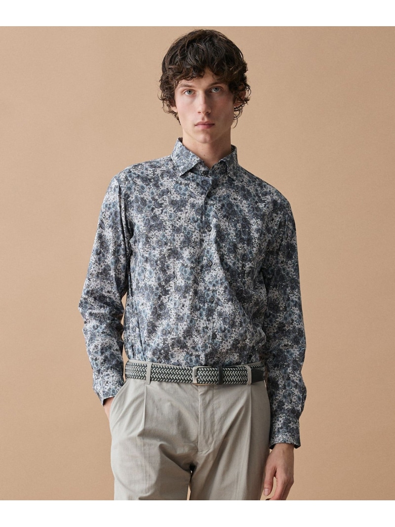 JOSEPH ABBOUD 【リバティ】ブラックレーベル リバティプリントシャツ ジョセフアブード トップス シャツ・ブラウス グレー ホワイト【送料無料】