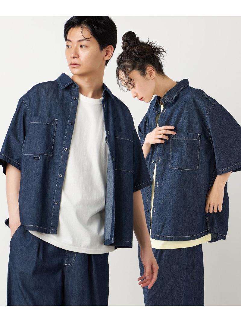 Purple&Yellow ライトオンスデニム ステッチシャツ コムサイズム トップス シャツ・ブラウス ブラック【送料無料】｜ Fashion Men