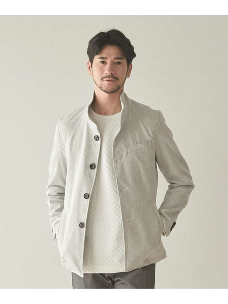 【SALE／10%OFF】UNION STATION スーパーストレッチT/Cツイルスタンドカラーブルゾン メンズ ビギ ジャケット・アウター ブルゾン・ジャンパー ネイビー【RBA_E】【送料無料】