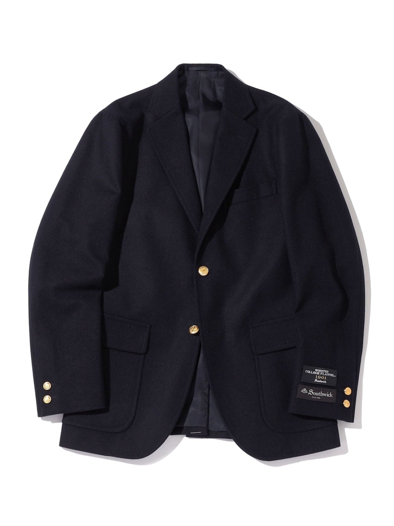 【SALE／40%OFF】SHIPS MEN Southwick Gate Label: ウール フランネル ブレザー シップス ジャケット・アウター テーラードジャケット・ブレザー ネイビー【RBA_E】【送料無料】
