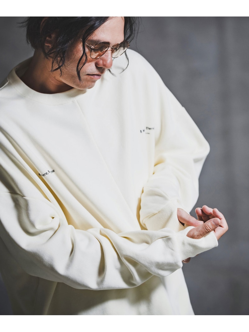 GLIMCLAP msw1765-Point Graphic Sweat shirt スウェットプルオーバー カンビオ トップス スウェット・トレーナー 薄墨色 白いこと 黒いこと【貨物輸送無料】