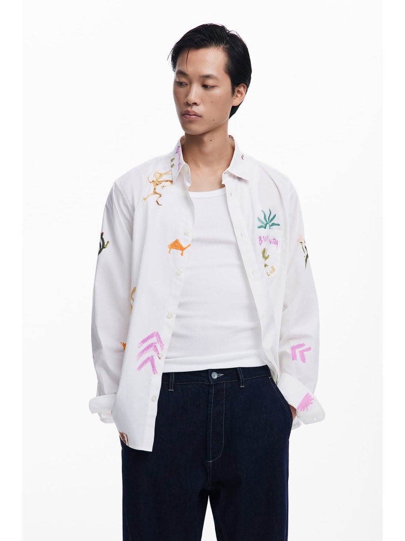 【SALE／30%OFF】Desigual CAMEL シャツ ロングスリーブ デシグアル トップス シャツ・ブラウス ホワイト【RBA_E】【送料無料】
