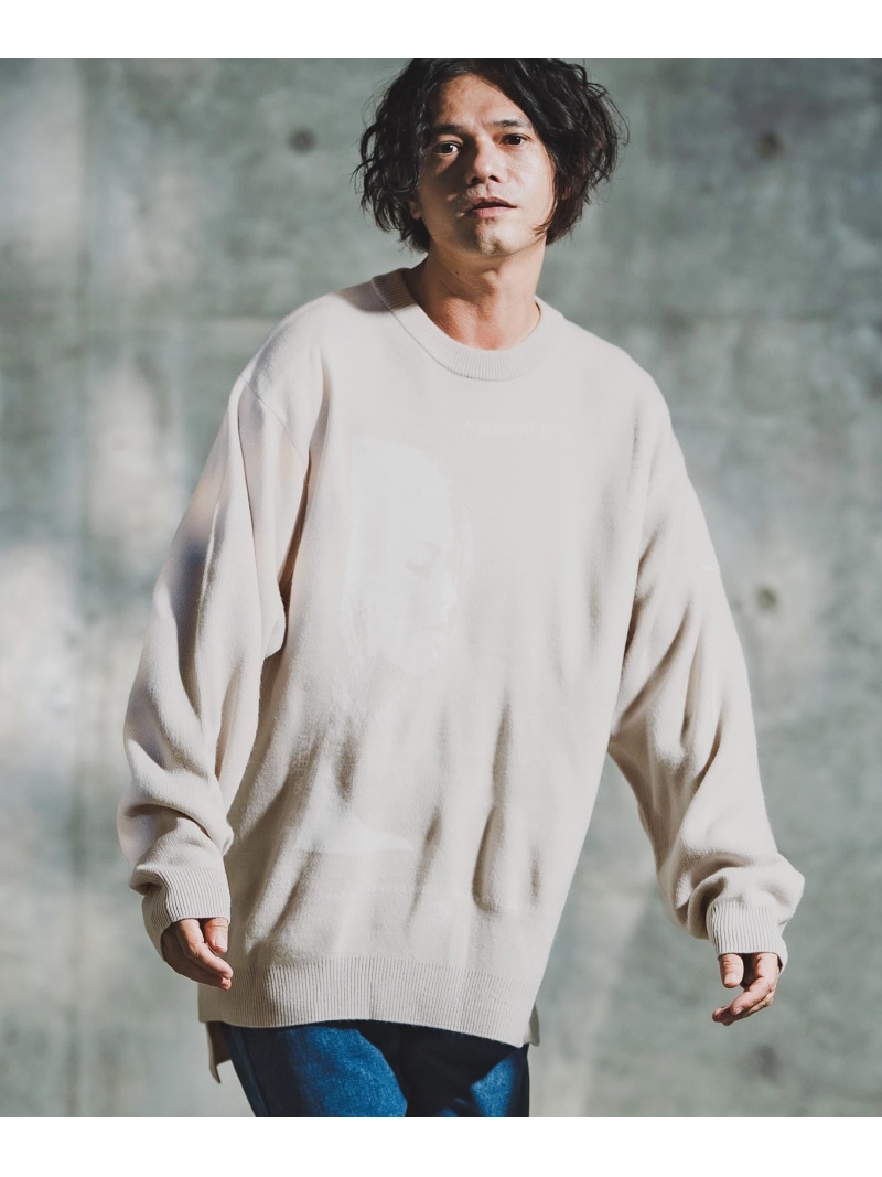GLIMCLAP mn3180-Jacquard Knit with Girl Motif 編み物 カンビオ トップス 編み物 赤いこと 薄墨色 黒いこと【貨物輸送無料】