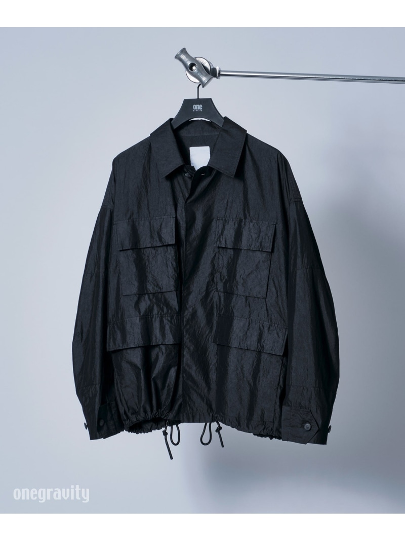 onegravity onegravity / コットンシルク ルーズフィットシャツジャケット エストネーション トップス シャツ・ブラウス グレー【送料無料】