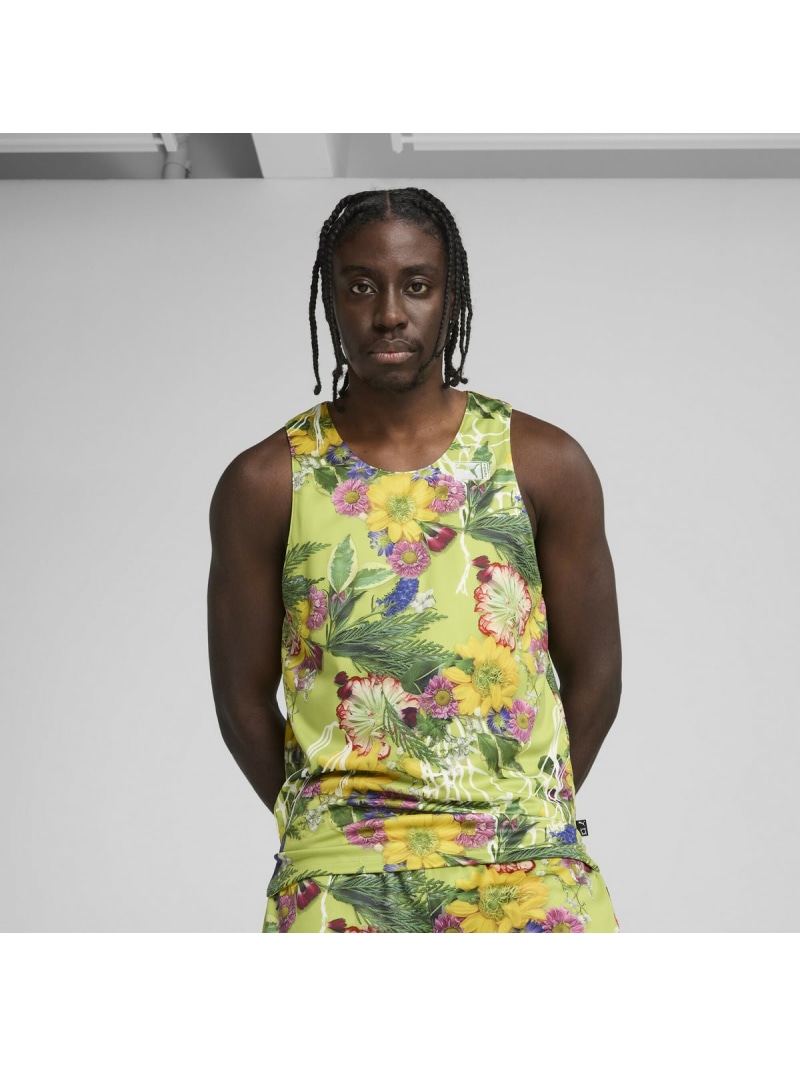 【SALE／50%OFF】PUMA メンズ バスケットボール ダンク イン フローラル 半袖 シャツ Dunked In Florals Jersey プーマ スポーツ・アウトドア用品 その他のスポーツ・アウトドア用品 グリーン【RBA_E】【送料無料】