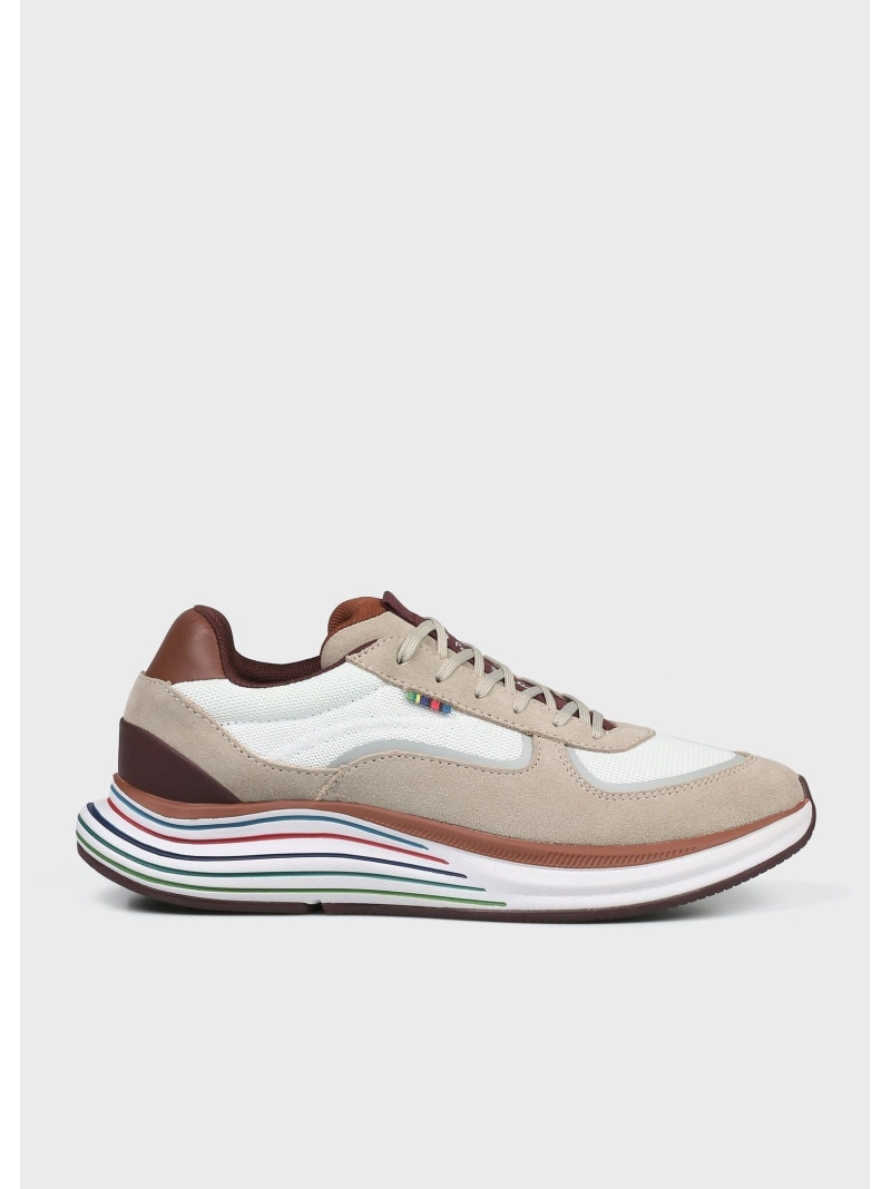 なおなお書き Paul Smith スポーツストライプソール ミックスアップスニーカー 極点・スミス シューズ・靴 余分の物のシューズ・靴 白いこと【貨物輸送無料】