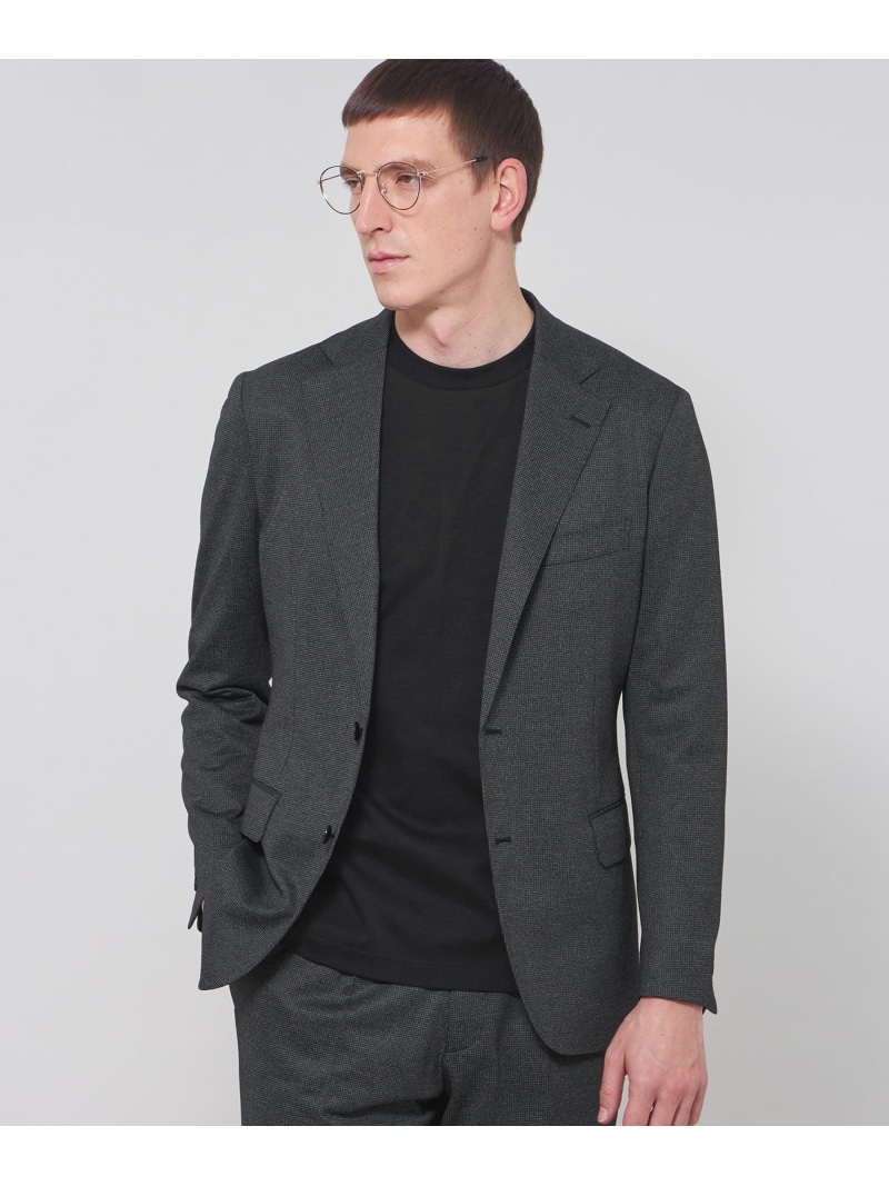 MACKINTOSH LONDON 【FLEX JERSEY】ハイゲージジャカードハウンドトゥースセットアップジャケット マッキントッシュ ロンドン ジャケット・アウター その他のジャケット・アウター ブラウン グレー【送料無料】