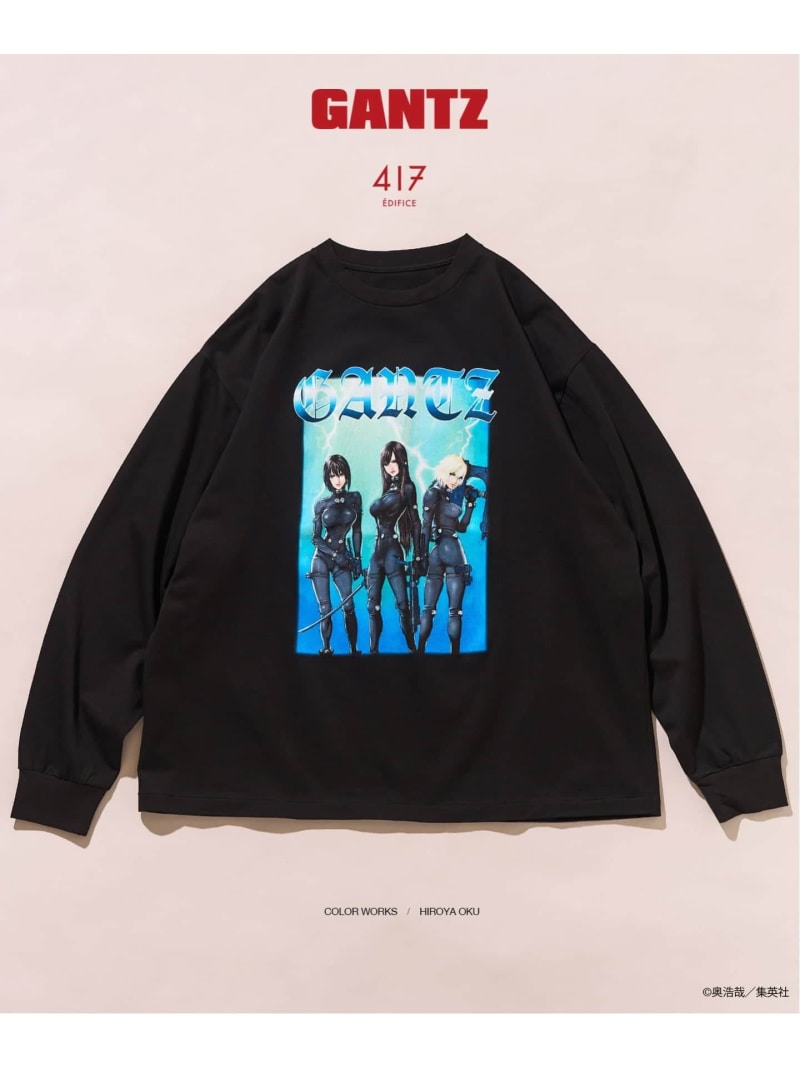 417 EDIFICE 《加えること》GANTZ / ガンツ 417別注 COLORWORKS L/S ティーシャツ フォーワンセブン エディフィス トップス カットソー・ティーシャツ 黒いこと 白いこと【貨物輸送無料】
