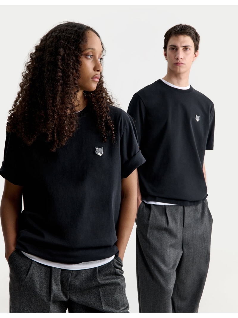 Maison Kitsune Maison Kitsune/(M)FOX HEAD COMFORT TEE-SHIRT メゾン キツネ トップス カットソー・Tシャツ ベージュ ホワイト ブラック ネイビー【送料無料】